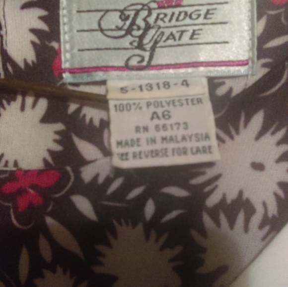 BRIDGE GATE Vintage Floral Dress Size A6 - Picture 5 of 5